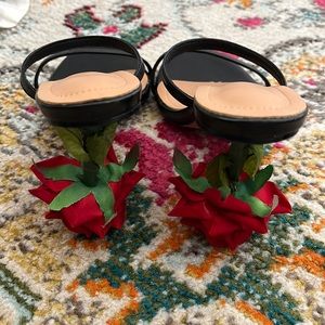 Rose Heel Slip-On Sandals